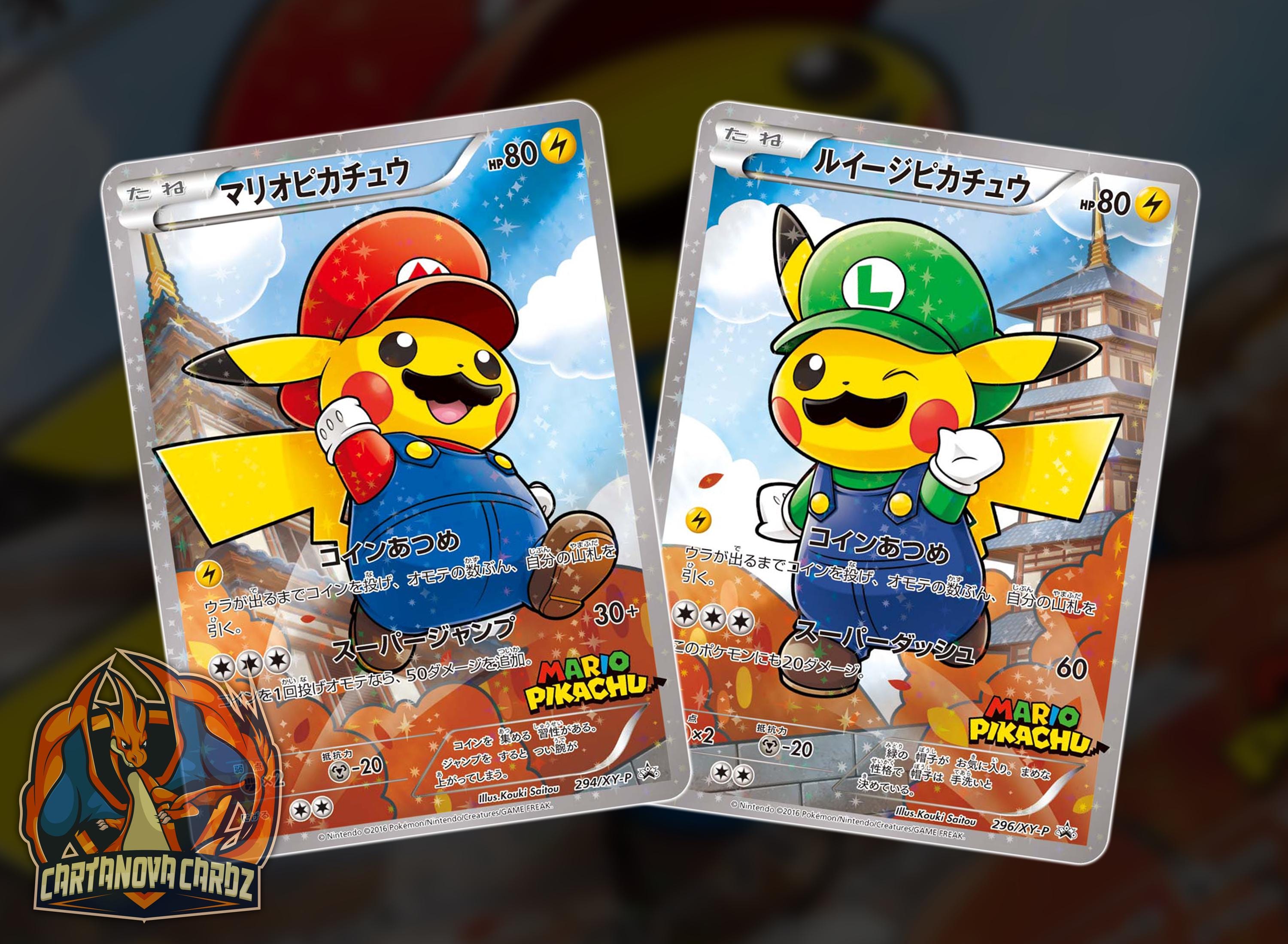 ポケモンカードゲーム Luigi Pikachu&Mario Pikachu 2-piece set Pokemon Japanese Mario Luigi Pikachu PSA 9 & 10 Complete