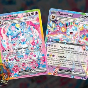 Sylveon Ex Rainbow Full Art Proxy Pokemon Kartenset x2 Karten Holographic