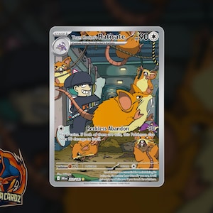 Team Rocket's Raticate Full Art Proxy Pokemon Card Holographic