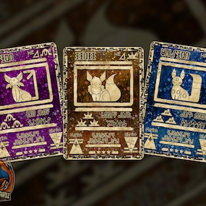 Eevee Umbreon & Espeon Ancient Custom Pokemon Card Set x3 Cards Holographic