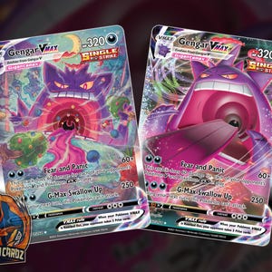 Gengar Vmax Full Art Proxy Pokemon Card Set x2 Cards Holographic