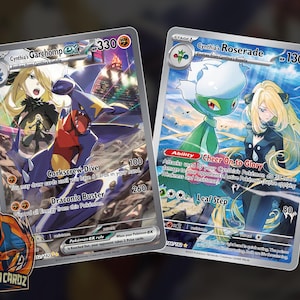 Cynthia's Garchomp Ex & Roserade Full Art Proxy Pokemon Kartenset x2 Karten Holographic