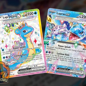 Lapras Ex Rainbow Proxy Pokemon Card Set x2 Cards Full Art Holographic