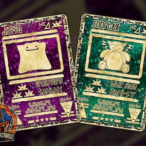 Ditto & Snorlax Ancient Custom Pokemon Kartenset x2 Karte Holografisch