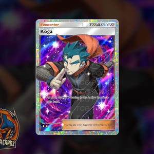 Koga Trainer Full Art TCG POCKET Proxy Pokemon Card Holographic