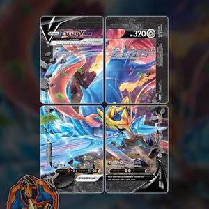 Zacian V-Union Full Art Puzzle Proxy Pokemon Card Set x4 Cards Holographic