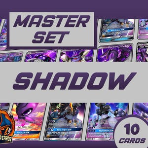 Master Set Shadow Custom Pokemon Card Set x10 Cards Holographic