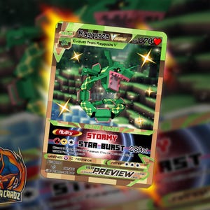 Rayquaza Pixelmon Custom Pokemon Card Full Art Holographic
