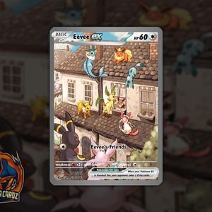 Eevee's Friends Custom Pokemon Card Full Art Eeveelution Holographic