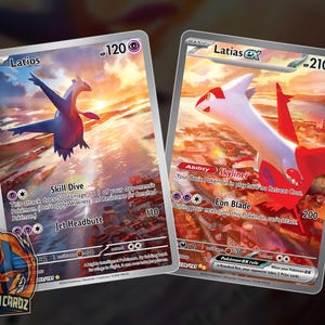 Latios & Latias Ex Full Art Proxy Pokemon Card Set x2 Cards Holographic