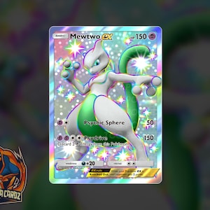 Mewtwo Ex Shiny Full Art TCG POCKET Proxy Pokemon Card Holographic