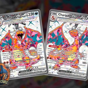 Diamond Charizard Ex S&V Full Art Proxy Pokemon Card Set x2 Cards Holographic