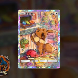 Eevee Full Art TCG POCKET Proxy Pokemon Card Holographic