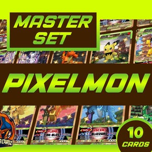 Master Set Pixelmon Custom Pokemon Card Set x10 Cards Holographic