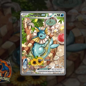 Vaporeon Garden Custom Pokemon Card Full Art Holographic