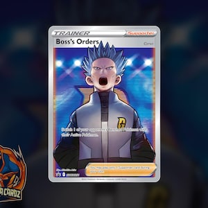 Boss's Orders Cyrus Trainer Full Art Proxy Pokemon Card Holographic
