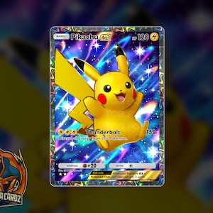 Pikachu Ex Promo Full Art TCG POCKET Proxy Pokemon Card Holographic
