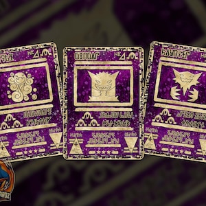 Gengar Haunter & Gastly Ancient Custom Pokemon Card Set x3 Cards Holographic