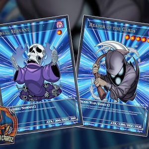 Skull Servant & Reaper of the Cards Custom Yugioh Card Set x2 Cards Holographic