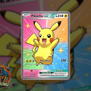 Pikachu Rainbow Custom Pokemon Card Full Art Holographic