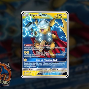 Thorchu Pikachu Cosplay Custom Pokemon Card Full Art Holographic