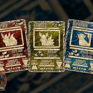 Jolteon Flareon & Vaporeon Ancient Custom Pokemon Card Set x3 Cards Holographic