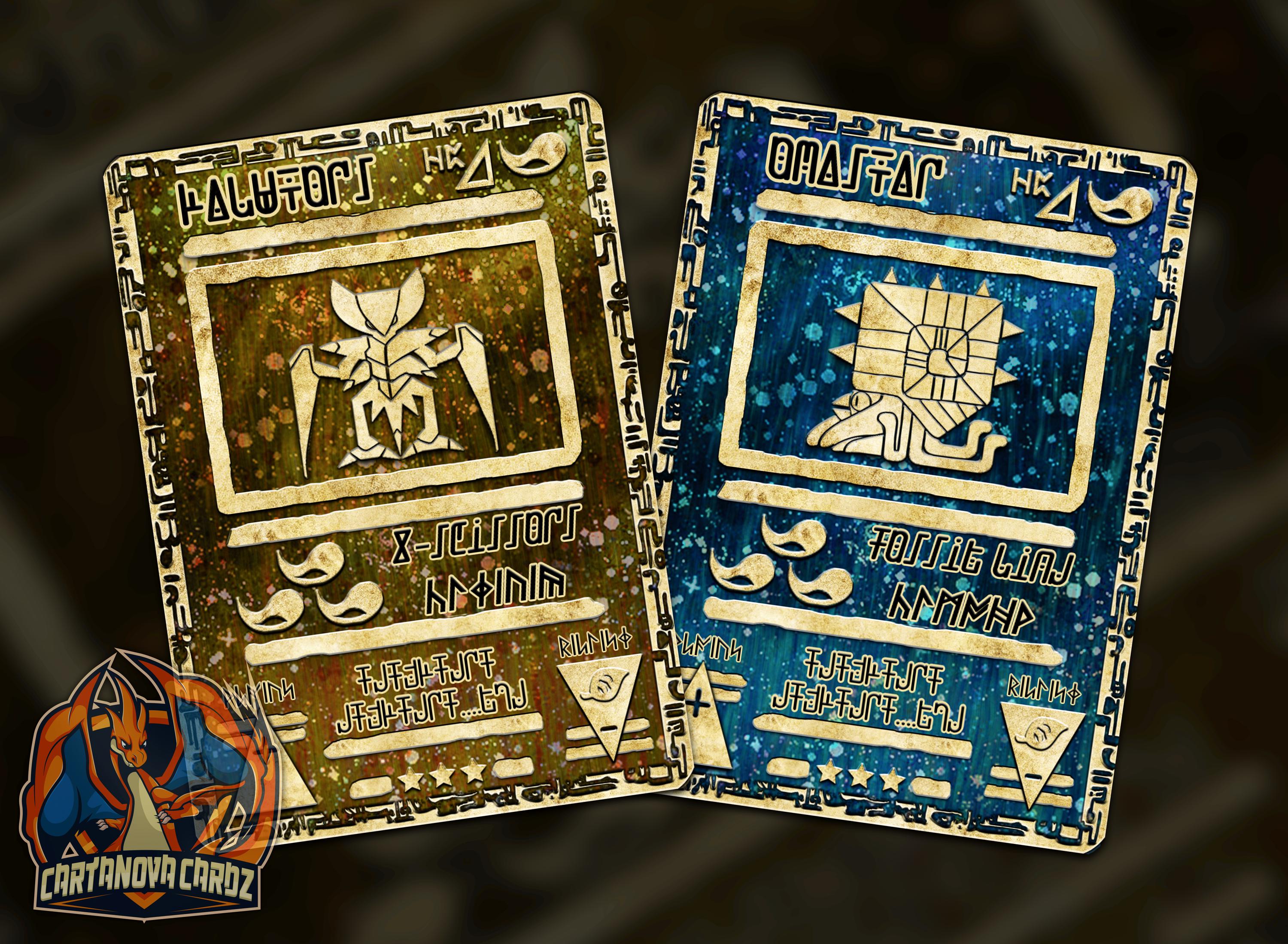 Kabutops & Omastar Ancient Custom Pokemon Card Set x2 Cards Holographic