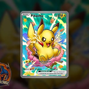Pikachu Toon Full Art Custom Pokemon Card Holographic