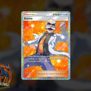 Blaine Trainer Full Art TCG POCKET Proxy Pokemon Card Holographic