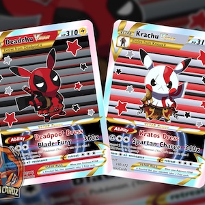 Deadchu & Krachu Pikachu Cosplay Custom Pokemon Card Set x2 Cards Holographic