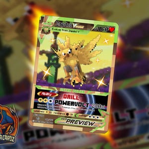 Zapdos Pixelmon Custom Pokemon Card Full Art Holographic