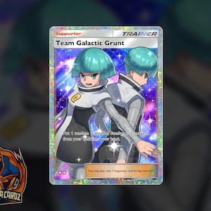 Team Galactic Grunt Trainer Full Art TCG POCKET Proxy Pokemon Card Holographic