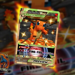 Charmander Pixelmon Custom Pokemon Card Full Art Holographic
