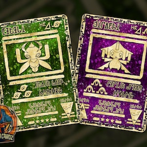 Celebi & Jirachi Ancient Custom Pokemon Card Set x2 Cards Holographic