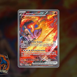 Team Rocket's Moltres Ex Full Art Proxy Pokemon Card Holographic