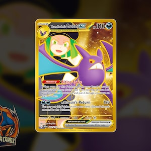 Team Rocket's Crobat Ex Gold Full Art Proxy Pokemon Card Holographic