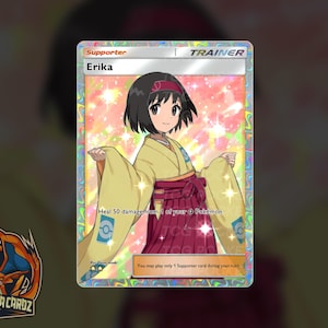 Erika Trainer Full Art TCG POCKET Proxy Pokemon Card Holographic