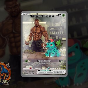 Mike Tyson & Ivysaur Custom Pokemon Card Full Art Holographic