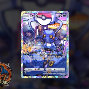 Croagunk Full Art TCG POCKET Proxy Pokemon Card Holographic