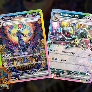 Umbreon Ex Rainbow Full Art Proxy Pokemon Kartenset x2 Karten Holographic