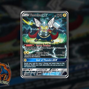 Thorchu Avengers Custom Pokemon Cards Full Art Holographic