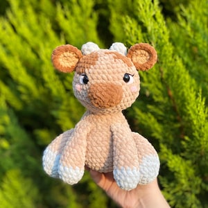 Charlie the Cow – Handmade Brown Cow Plush – Soft Crochet Amigurumi Toy – Cute Stuffed Animal Gift for Kids & Animal Lovers - Cute Cow