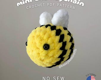 Mini Bee Crochet Pattern : Amigurumi Animal Toy (No- Sew PDF Pattern English)