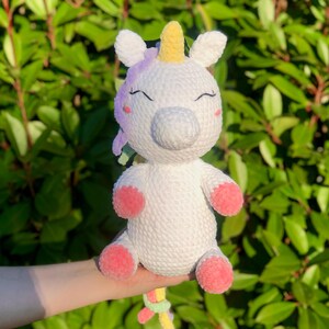 Candy the Unicorn – Large Rainbow Unicorn Plush – Handmade Amigurumi Unicorn – Soft Crochet Stuffed Animal – Gift for Kids