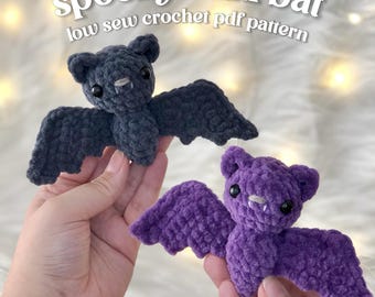 Patrón de mini murciélago a crochet: Juguete amigurumi fácil para Halloween, tutorial de peluche espeluznante de bajo costo (patrón en PDF)