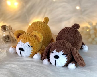 Peluche cucciolo amigurumi – Cane fatto a mano all'uncinetto, morbido peluche regalo