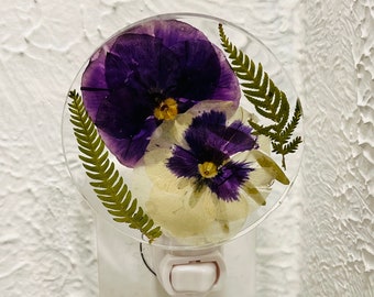 Flower Night Light | Flower Light | Desk Light | Altar Light | Floral Lamp Plug In | Purple Flower