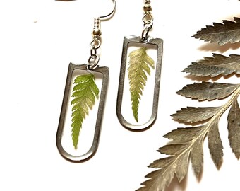 Fern Leaf Earrings | Floral Earrings | Dangle Drop Earrings | Silver Earrings | Nature Earrings | Flower Statement Earrings