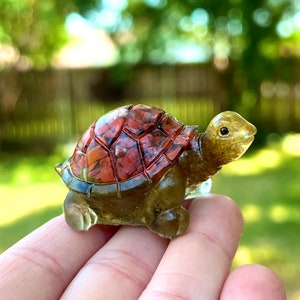 Resin Turtle Figurine | Moss Decor | Miniature Tortoise | Nature Terrarium | Turtle Decor Statue | Earthy Paper Weight | Botanical Decor