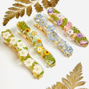 Blumen Haarspange | Haarspange | Blumen Haarspange | Harz Clip | Haarschmuck | Haarnadel | Natur Haarspange | Gewellt